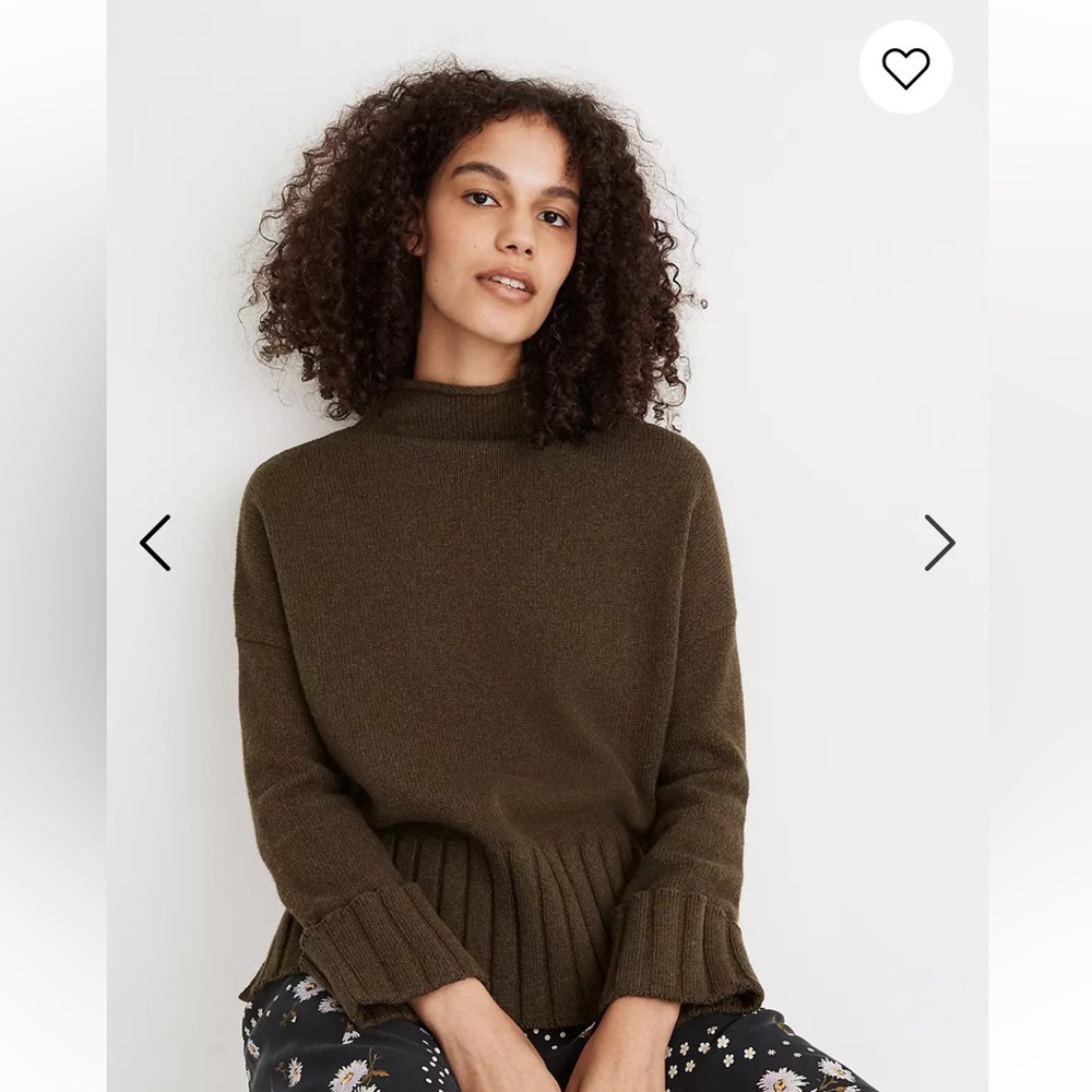 NWT | Madewell Glenmoor Mockneck Sweater | size S | dark green
